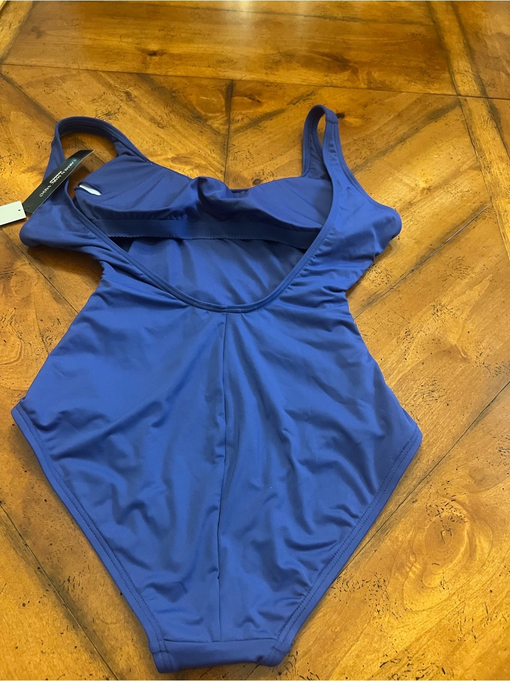 Women’s One-Piece Swimsuit - Royal Blue with White Accent Carmen-Mark Valvo - Picture 10 of 10